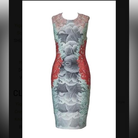 Yigal Azrouël Coral Print Scuba Sheath Dress - Picture 2 of 5